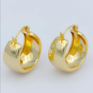 Chunky Gold Hoop Earrings | 24k Gold Filled